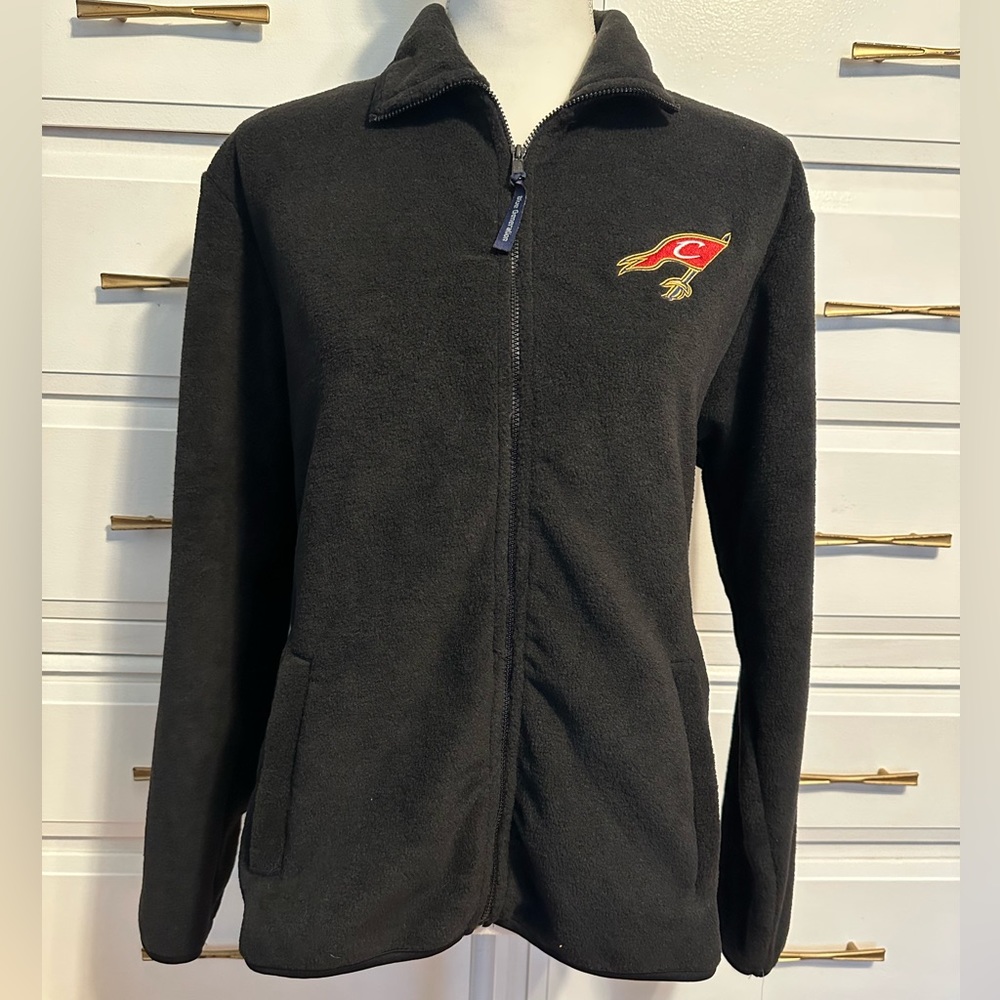 NEW Cavaliers Embroidered Logo Full Zip Black Fleece Sweater Jacket - Size M